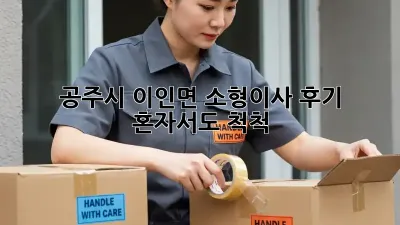 공주시 이인면 소형이사 후기: 혼자서도 척척!